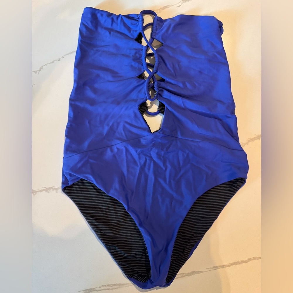 • ACACIA • Blue Lace-Up Swimsuit